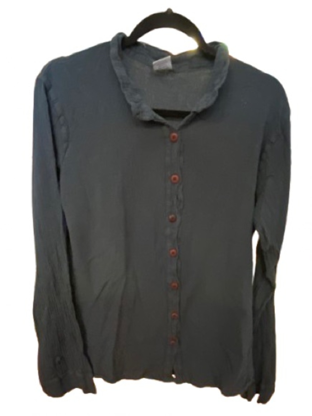 Men’s Gauzy Shirt Long Sleeve Size S Button Down 100% Cotton Blue Mexico Natural
